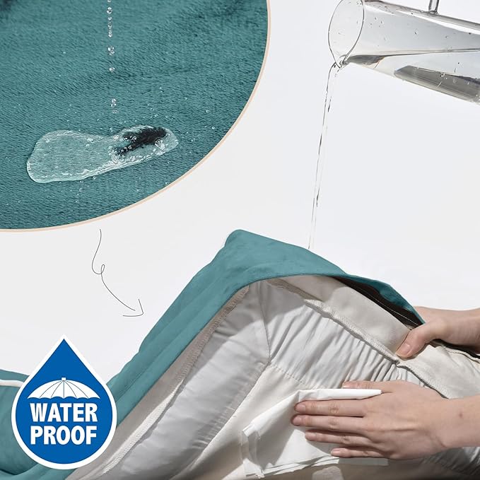 Comfort Expression Orthopedic Dog Bed for Medium Dogs 28x19 Inch, Waterproof Egg Crate Foam Medium Pet Bed with Removable Bolsters, Dog Couch with Washable Cover & Non-Slip Bottom, Washed Blue