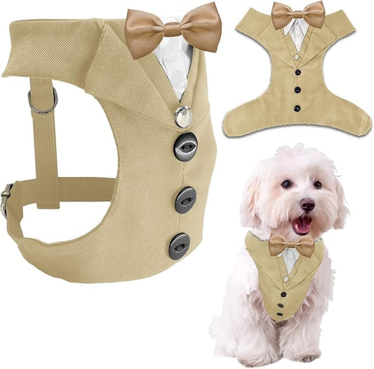 AVERYDAY Dog Tuxedo for Wedding Outfit, Dog Suit and Tie Costumes for Birthday, Halloween, Cosplay, Christmas Party, Pet Formal Wear with Bowtie, Tux for Small Dogs, Chihuahua, Bichon, Maltese, Cats