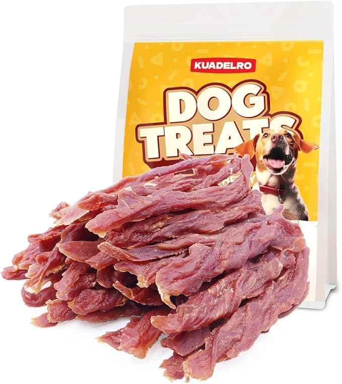 Duck Jerky Dog Treats, Real Duck Strips Dog Training Treats Soft Rawhide-Free Chews Healthy Snacks for Small Medium Large Breed 10.58oz