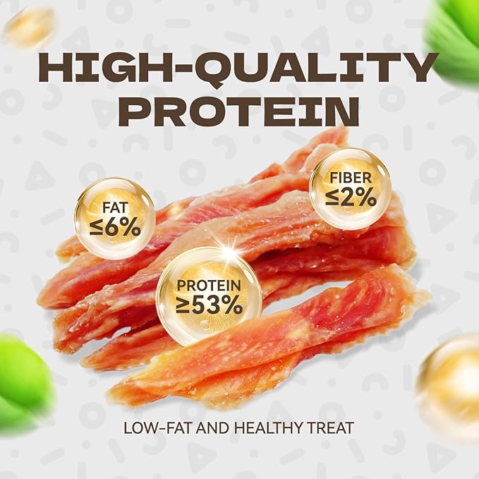 Chicken Jerky Dog Treats, Real Chicken Strips Dog Training Treats Soft Rawhide-Free Chews Healthy Snacks for Small Medium Large Breed 10.54oz