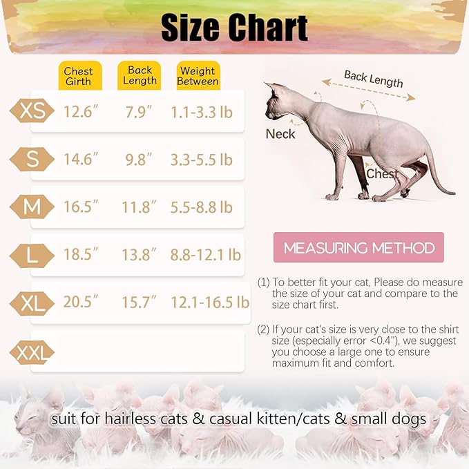 DENTRUN Sphynx Hairless Cats Costume Funny Bee Warm Winter Sweater Cute Pullover Kitten Shirts Breathable Cat Leisure Wear Turtleneck Vest Adorable Cat's Clothes Jacket Pajamas Jumpsuit, M