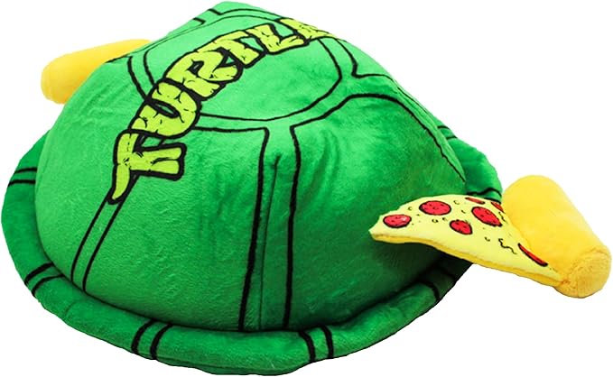 design LAB, Inc. Teenage Mutant Ninja Turtle Official Merchandise | TMNT Toys Nesting Plush Dog Toy | Turtle Shell with Pepperoni Pup Pizza Great for Interactive Play