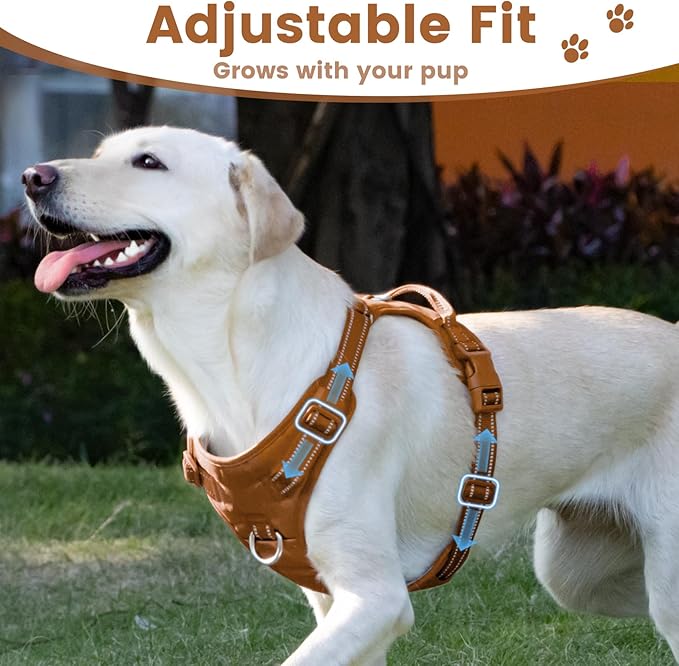 No Pull Dog Harness, Reflective Puppy Vest for Small Medium Large Sized Dog(Carmel Brown,XS)