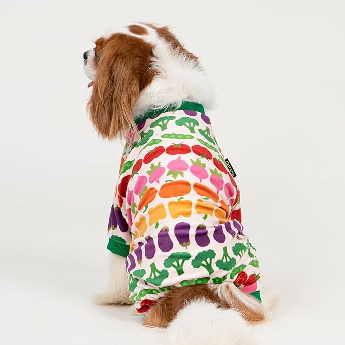 Fitwarm Funny Vegetable Dog Pajamas, Warm Winter Dog Clothes for Small Dogs Boy Girl, Cozy Pet Onesie with Feet, Green, White, Red, Pink, Purple, XXL