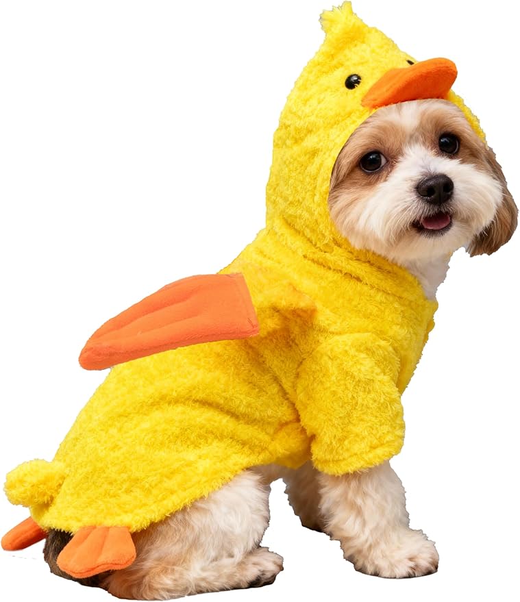 Pet Costume for Small Dogs Cats,Halloween Hoodies Winter Puppy Coat Outfits Funny Pajamas Clothes for Christmas Party,Duck L
