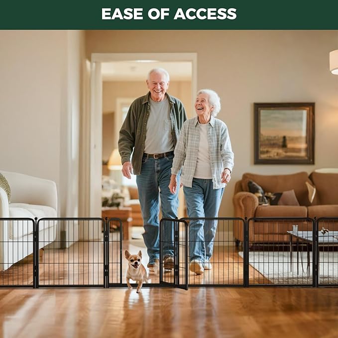 FXW Homeplus Unleashed Indoor Dog Playpen - Stress-Free and Safe Play, Heavy Duty 24 Inch 8 Panels Dog Pen for Puppy and Small Dogs, Black│Patented