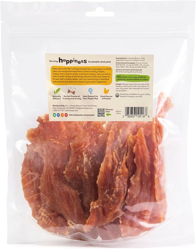 Pet 'n Shape - Chik 'n Breast - 100% Natural Chicken Jerky Dog Treats, 1 lb