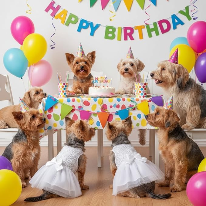 ASENKU Dog Dress Pet Wedding Dress Princess Lace Puppy Birthday Party Outfit Formal Apparel Girl for Small Medium Dogs Cats (XX-Small, White)