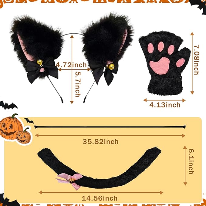 ONEPEACE Halloween Animal Costume Accessory Set for Halloween Party, Birthday, Christmas, Cosplay Animal Fancy Dress up