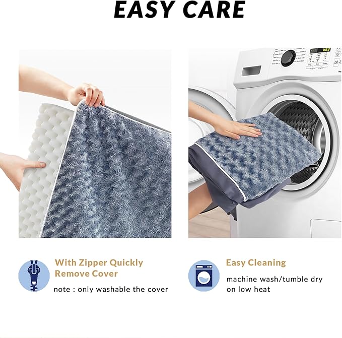 Figopage Orthopedic Memory Foam Dog Bed for Large Dogs, Waterproof Dog Crate Bed, Washable Pet Mat with Removable Cover and Nonskid Bottom