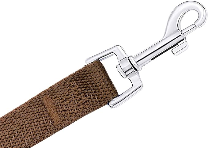 PETGOGO 15ft 20ft 30ft 40ft 50ft Long Dog/Puppy Lead Obedience Recall Training Dog Leashes for Small Medium Dogs Camping, Training, Play, or Backyard (30 FT, Brown)