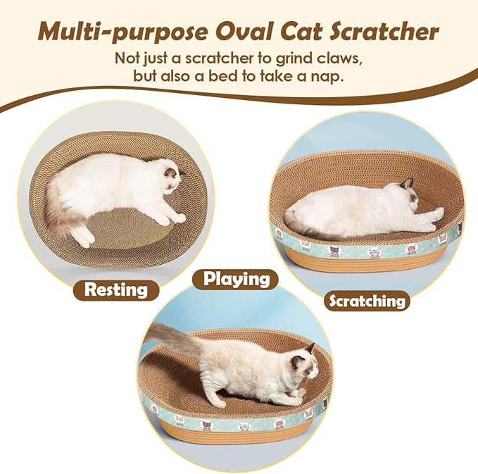 Pet Scratching Board Cat Scratch Pad for Indoor Sleeping (19.7" L x 13.7" W x 3.5" H)