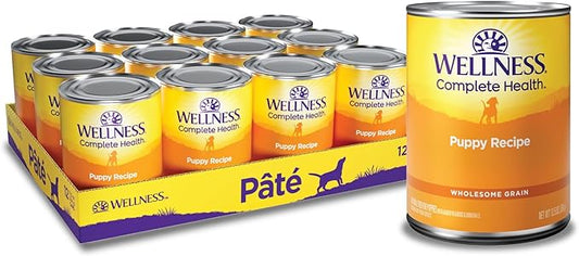 Wellness Complete Health Natural Wet Canned Puppy Food, Puppy Chicken & Salmon 12.5-Ounce Can (Pack of 12)