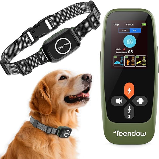 Wireless Dog Fence T800Pro, Zero Delay Response Electric Fence for Dogs, Perimeter Pet Collar with Training & Bark Control, Safety-Lock, HD Display Transmitter Rechargeable Waterproof Portable