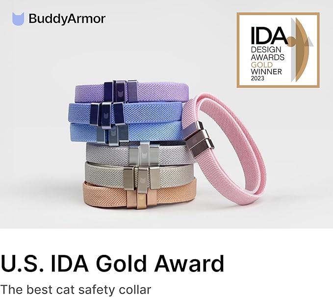 Safety Cat Collar - U.S. IDA Gold Award Design, Stretchy Elastic Quick Release Non Breakaway Cat Collar Light Weight for Kitten All Small Medium Large Cats (Burgundy, S (5.9-11.8 inch))