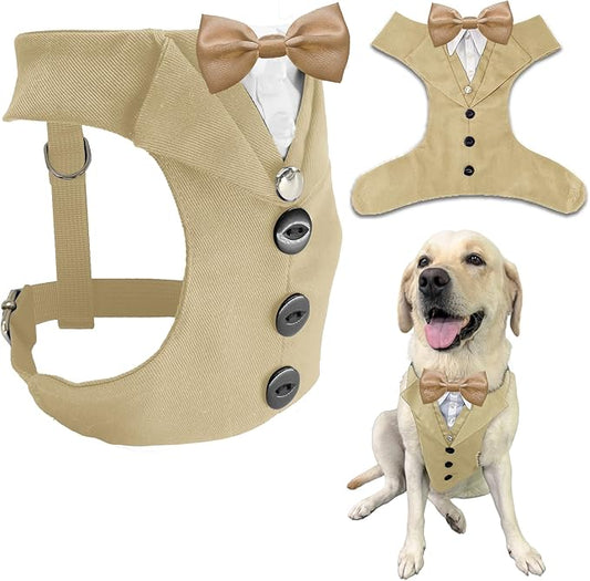 AVERYDAY Dog Tuxedo for Wedding Outfit, Dog Suit and Tie Costumes for Birthday, Halloween, Cosplay, Christmas Party, Pet Formal Wear with Bowtie, Tux for Medium Large Dogs, Bulldog, Labrador, Husky