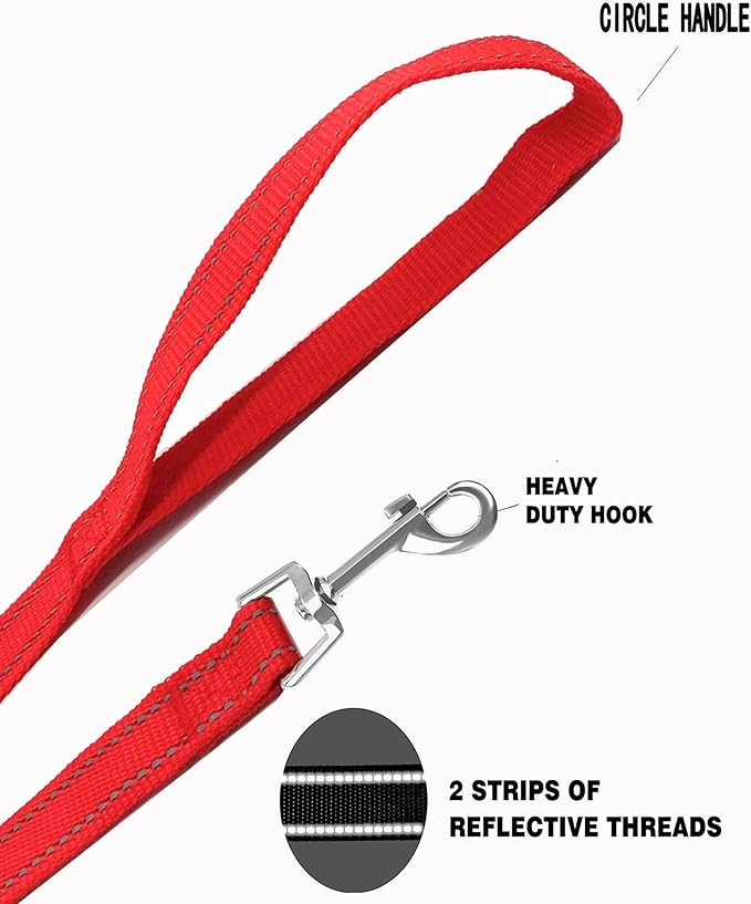 Nylon Training Dog Leash for Small Medium Dogs, 15ft 20ft 30ft 50ft 100ft Reflective Long Leash Dog/Puppy Lead for Obedience Recall Training, Camping