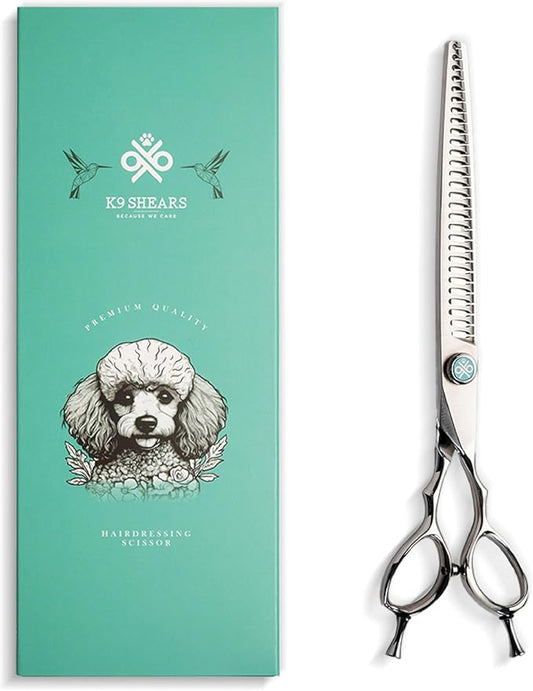8" Dog Grooming Thinning Scissors – Handcrafted, Ergonomic, VG10 Stainless Steel for Sharper, Tougher, Better Edge Retention, Thinning Rate 60-70%