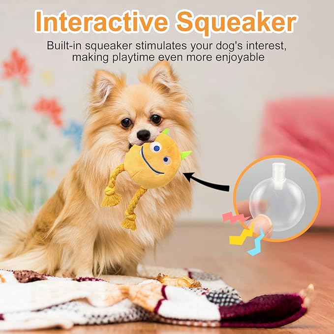 Dog Toys for Small Dogs - 2 Pack Squeaky Rope Plush Dog Toys for Small and Medium Breed, Puppy Toys to Keep Them Busy
