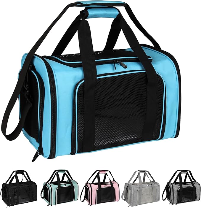 Top tasta Dog Cat Carrier Pet Carriers for Small Medium Large Cats Dogs Carrier Soft Sided Small Puppy Dog Carrier Portable Foldable Airline Approved Dog Cat Travel Carrier Blue Large