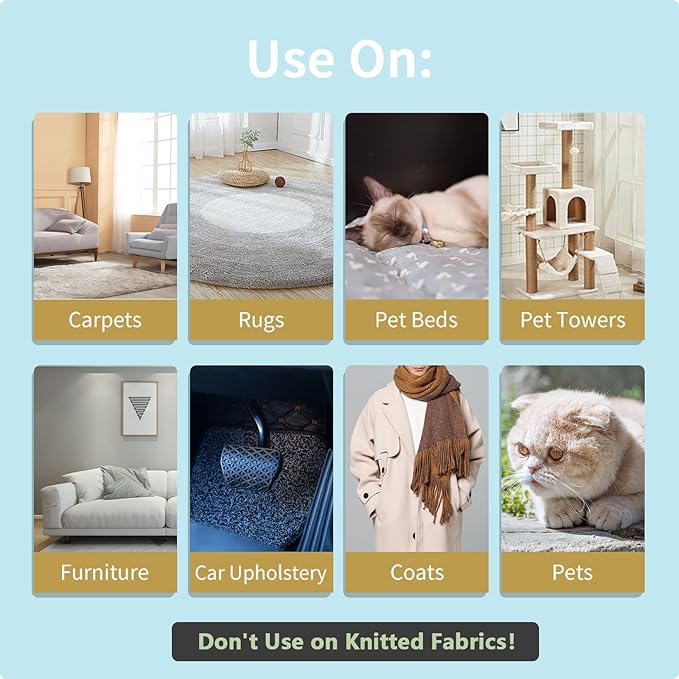 Pet Hair Remover, Dog and Cat Hair Remover, Wool Hair Remover, Carpet Rake for Pet Hair Removal, Carpet Rake, Pile Brush, Hand Shaver for Carpets, Car Cushions, Sofas, Pet Beds, Furniture & Rug