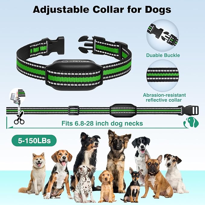 3 Dogs Training Collar with Remote 3 Pack - 3300FT Rechargeable, IPX7 Waterproof Dog Training Collar with Fashlight, E Collar for Small Medium Large Dogs(5-150lbs) - 4 Training Modes, Adjustable Strap