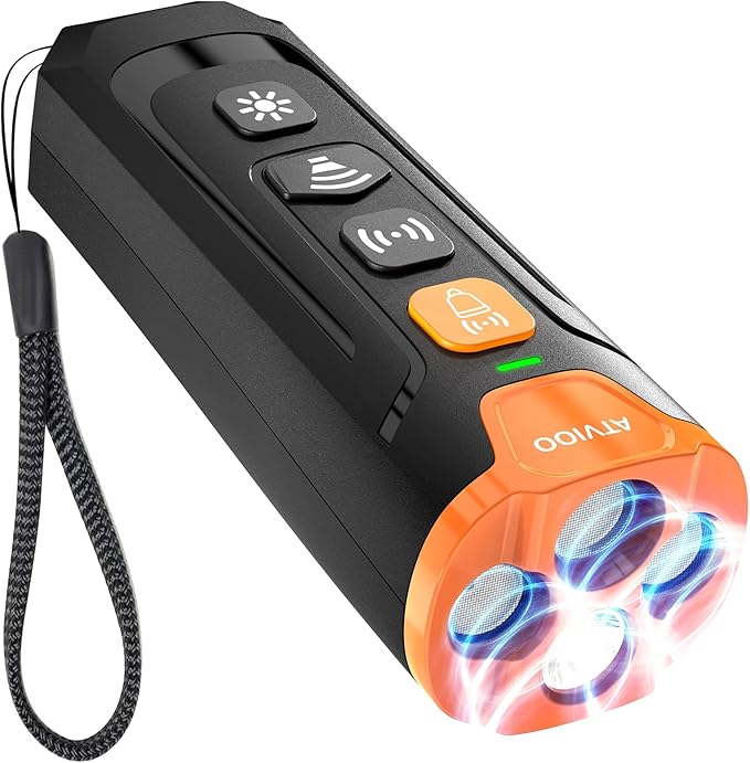 Dog Bark Deterrent Device - Ultrasonic Anti-Barking Devices with 3X Sonic Emitters, Fit for 6 Months to 8 Years & Rechargeable Bark Control - Safe for Dogs Training - Indoor & Outdoor (Black)