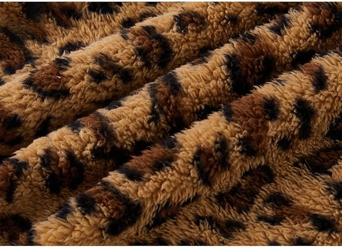 GreenJoy Leopard Print Dog Sweater – Stretchy Fleece Dog Turtleneck Sweatshirt for Puppies & Cats, Soft & Warm Pet Winter Clothes for Small, Medium & Large Dogs (Coffee Brown, Small)