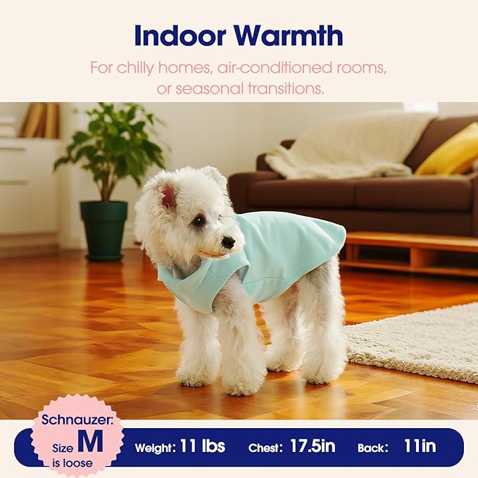 FUAMEY Dog Fleece Vest for Large Dogs,Warm Stretchy Dog Sweatshirts Pullover with Leash Hole Dogs Sweater Soft Pet Turtleneck Cozy Pet Vest Lightweight Sleeveless Blue L