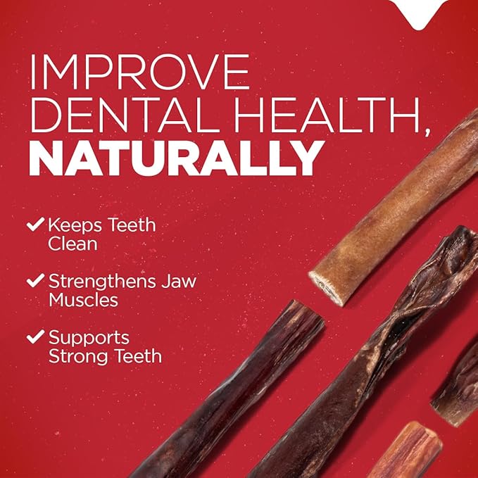 Natural Farm Power Bully Sticks Dog Chews (4”,16 Ounces), 2-in-1 Power Chews: Premium Beef Cheek Wrapped in Beef Pizzle, Double Chewing Time, Promotes Dental Health, Great for Small to Medium Dogs