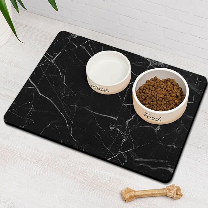 Dog Food Mats for Floors Absorbent, Pet Cat Food Mat - Quick Dry Dog Bowl Mats for Food and Water, Eco-Friendly Boho Pet Supplies