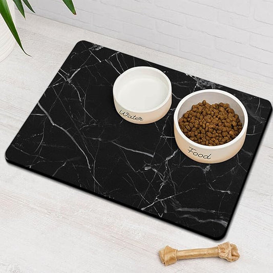 Dog Food Mats for Floors Absorbent, Pet Cat Food Mat - Quick Dry Dog Bowl Mats for Food and Water, Eco-Friendly Boho Pet Supplies