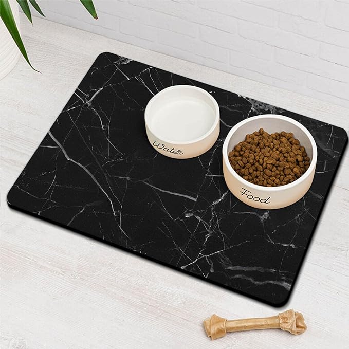 Dog Food Mats for Floors Absorbent, Pet Cat Food Mat - Quick Dry Dog Bowl Mats for Food and Water, Eco-Friendly Boho Pet Supplies