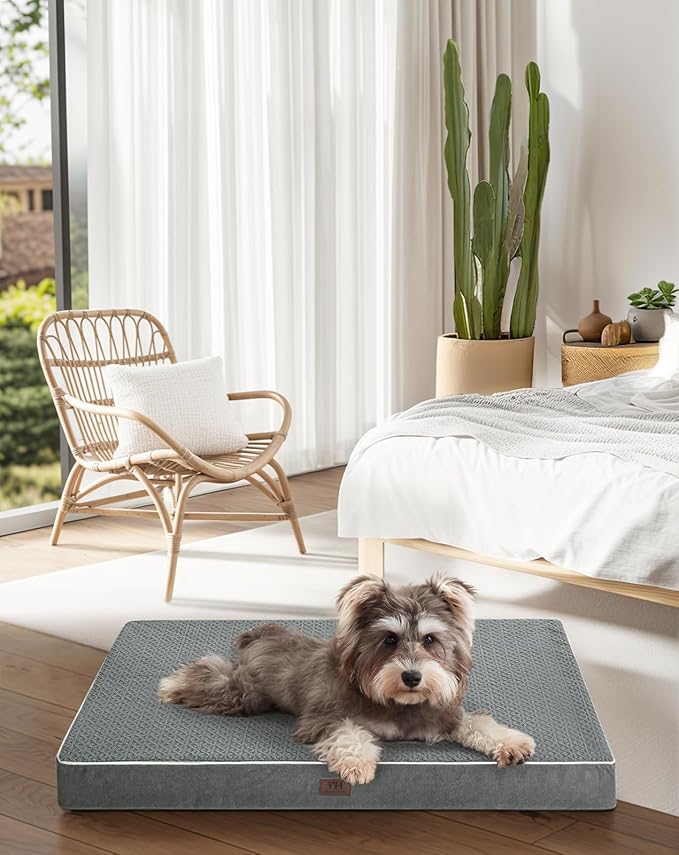 Dog Crate Bed Medium Size Dog Beds,Large Orthopedic Washable Dogs Bed,Waterproof Cover Plush Kennel Comfort Pet Beds Mat,Egg Foam Dog Pad