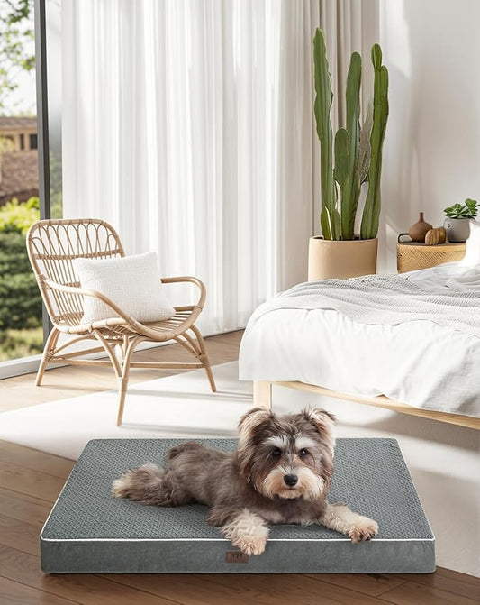 Dog Crate Bed Medium Size Dog Beds,Large Orthopedic Washable Dogs Bed,Waterproof Cover Plush Kennel Comfort Pet Beds Mat,Egg Foam Dog Pad