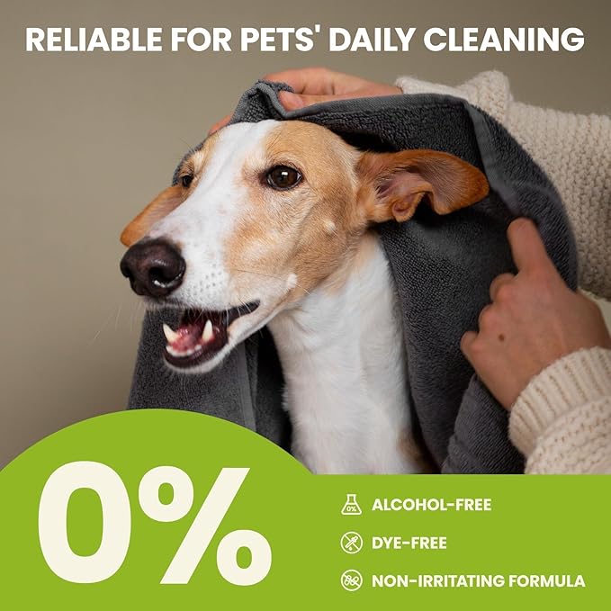 Ear Finger Wipes for Dogs & Cats, Thicker Dog Ear Cat Ear Cleaner Wipes, Natural Relief Cat Ear Cleaner Dog, Pet Health Supplies for Dog Kitten Small Animal, Aloe Scent Deodorizing - 50 Count