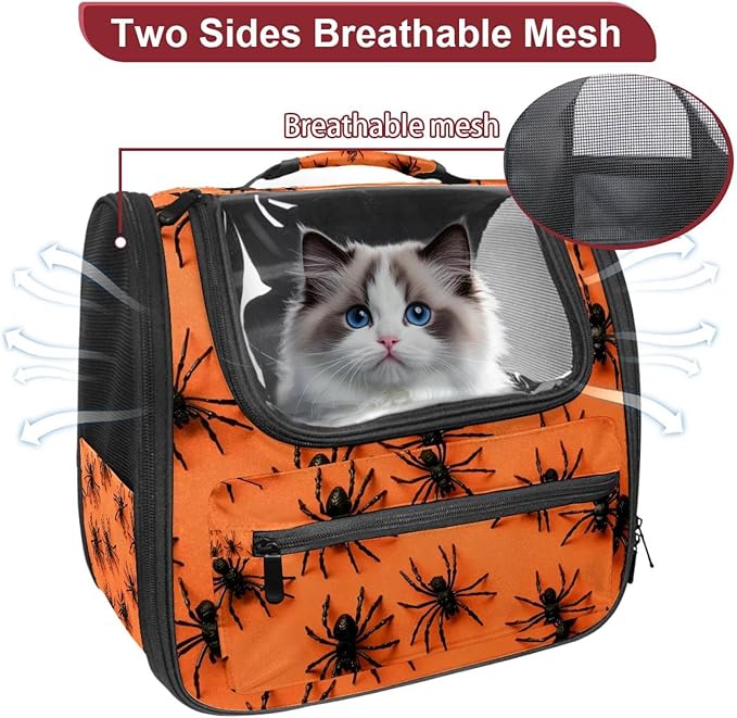 Airline Approved Soft Sided Pet Carrier, Spiders3 Pet Travel Bag for Cats & Dogs, Durable, Breathable Pet Travel Bag for Airplane, Car & Train