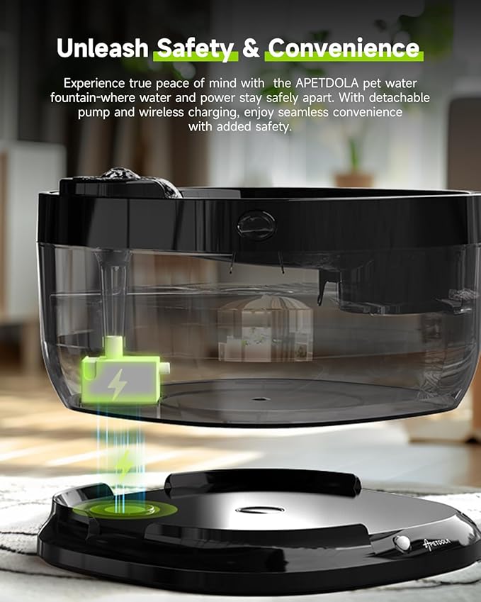 Wireless Dog Water Fountain with 40 Filters,Battery Operated Dog Water Dispenser with Motion Sensor, 237 oz/ 7L Cordless Fountain Water Bowl for Large Dogs Cat(Replacement Filter for 10 Months)