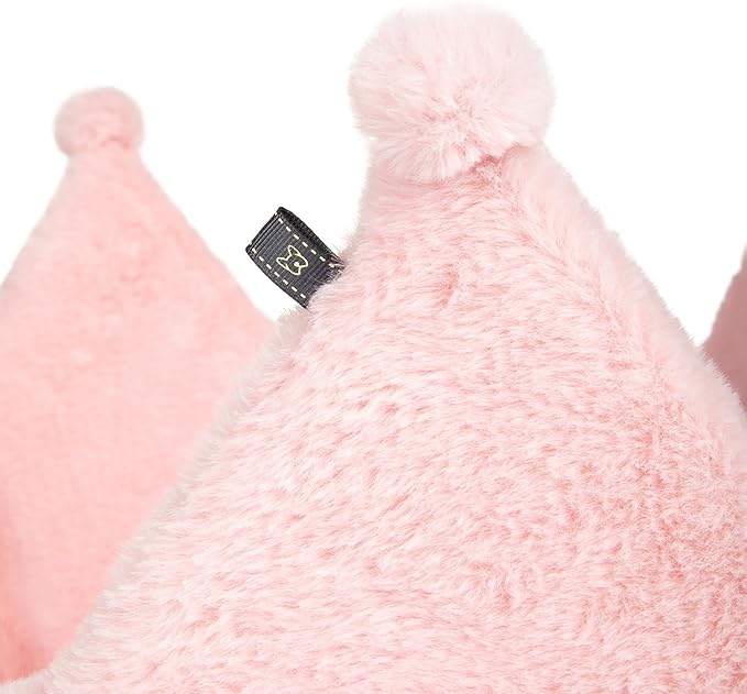 NANDOG Pet Gear Crown Cozy Round Dog & Cat Bed Collection Washable Indoor Pet Bed for Small Breeds-Soft Bed Fits in Crate or Kennel-Made of Ultra Soft Micro-Plush Material (Royal Blush Pink Prive 18")