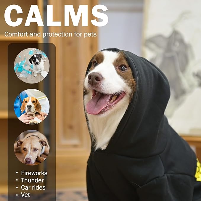 SCENEREAL Security Dog Hoodie Sweater - Brushed Fleece Dog Clothes with Hat, Warm Winter Coat for All Weather, XXL