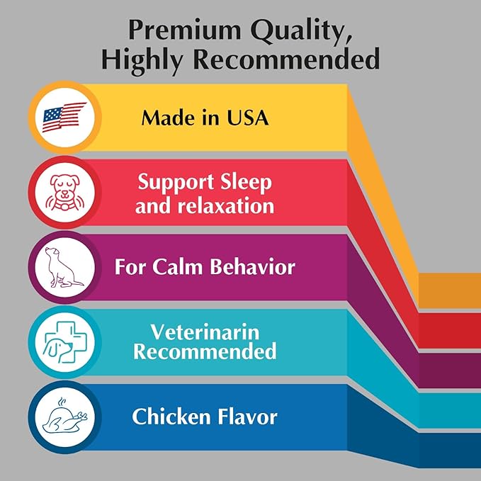 Calming Chews for Dogs Hemp-Based Max Strength Anxiety Relief, Stress Relief for Fireworks, Thunderstorms, Travel & Separation – Chicken Flavor – 90 Soft Treats for Dogs