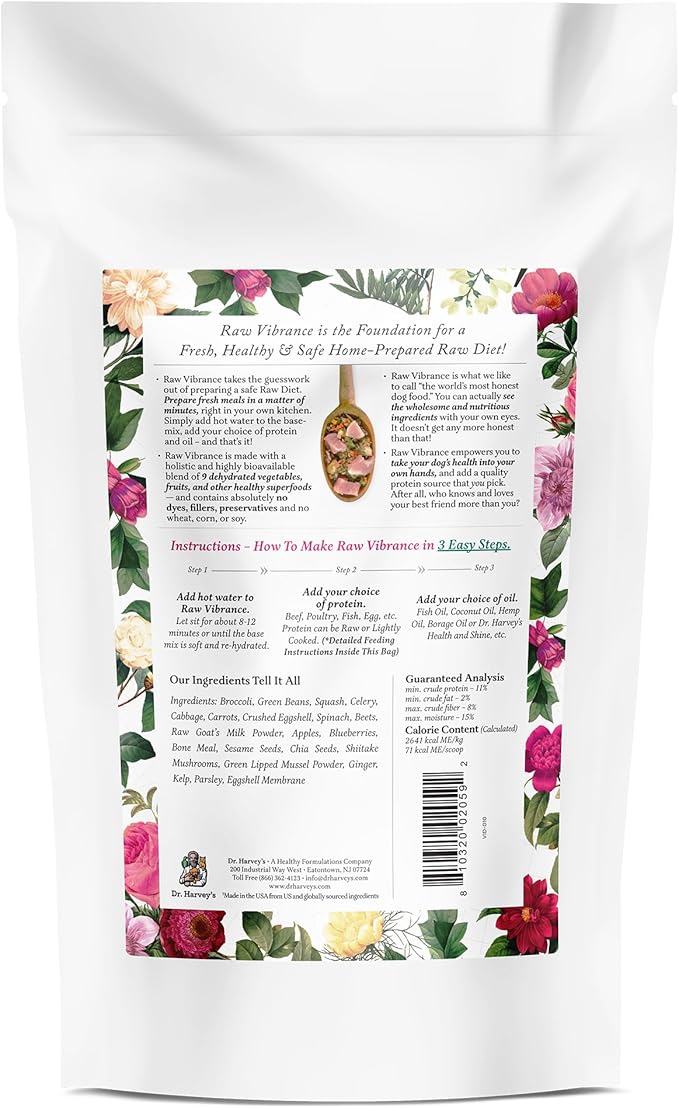 Dr. Harvey's Raw Vibrance Grain Free Dehydrated Foundation for Raw Diet Dog Food (Trial Size 5.5 Oz)