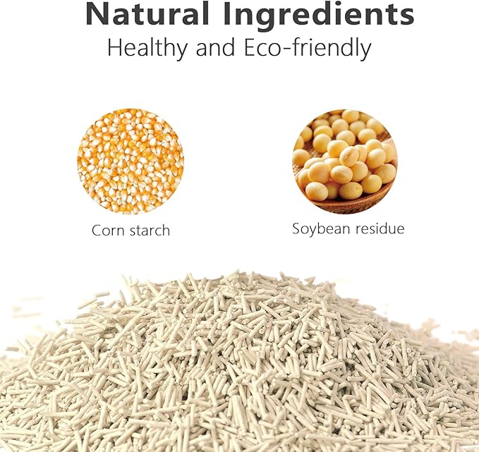 Tofu Cat Litter - Strong Clumping, Ultra Absorbent, Odor Control, Flushable, Low Tracking, Low Dust Tofu Litter Pellets - 4 Packs/24LB (Original Flavor)