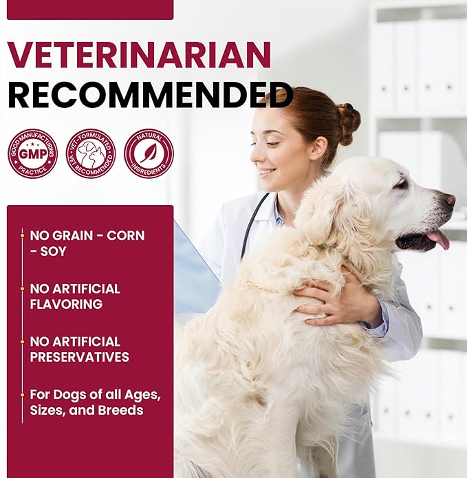 Glucosamine for Dogs Hip and Joint Supplement Chews, Chondroitin for Dogs Joint Health supplemnt, Dog glucosamine Chews, Dog Supplement for Joint Pain Relief - 60-Day Satisfaction Guarantee -180 Ct