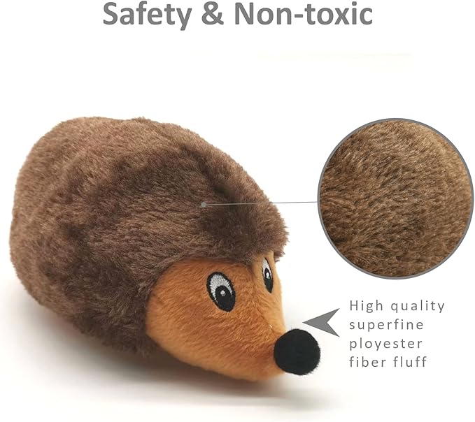 SUNKYPUP Hedgehogz Squeaky Dog Toy, Stuffed Plush Dog Toys for Small Medium Dogs (8 Inch (2 Pack))