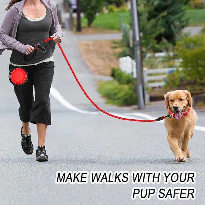 BARKBAY Dog Leashes for Large Dogs Heavy Duty Dog Leash 4/5/6 FT with Comfortable Padded Handle and Highly Reflective Threads for Medium Large Dogs Walking Training Running (6FT-1/2'',Red)