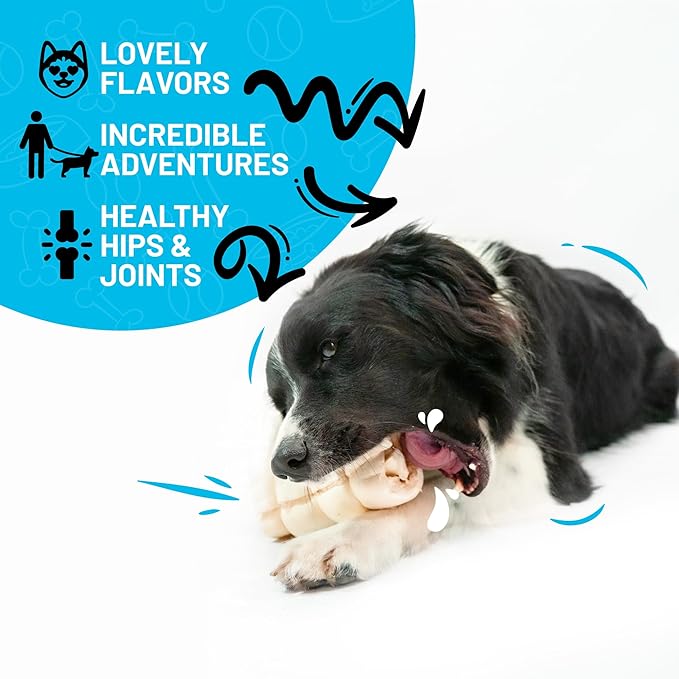 Sitka Farms Beef Cheek ROLL Natural 5-6 Inch (4 Count) Extra Thick Dog Chew Bones No Rawhide Sourced from Free Range Grass Fed/Healthy Teeth and Gums for Small Medium and Large Dogs