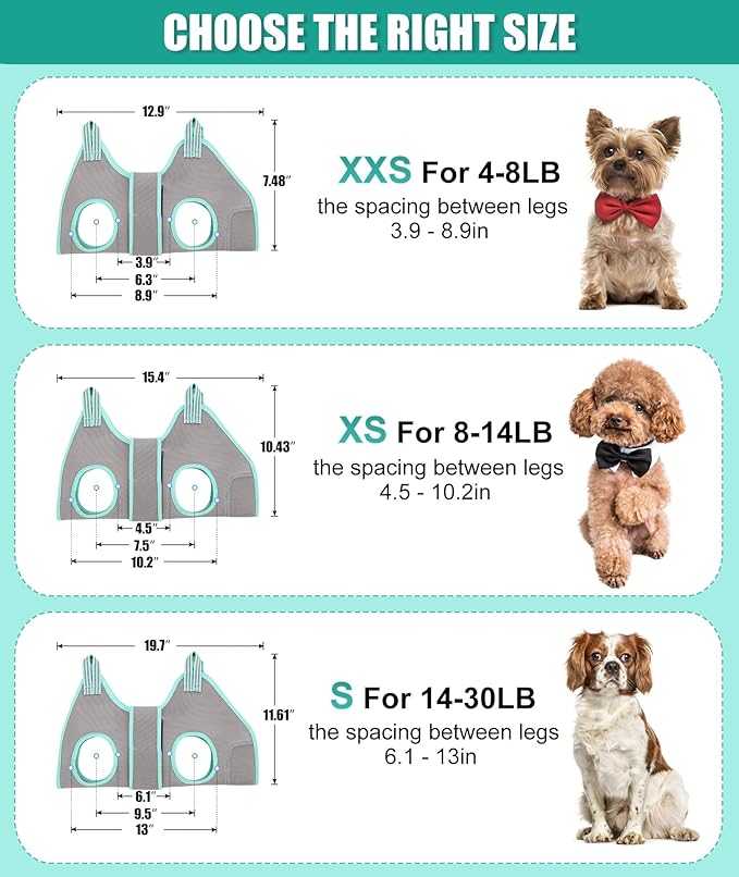 Dog Grooming Hammock Harness, XS Dog Hanger for Nail Trimming, Grey Dog Sling Nail Trimming,Dog Holder Grooming Restraint Thick Neck Support