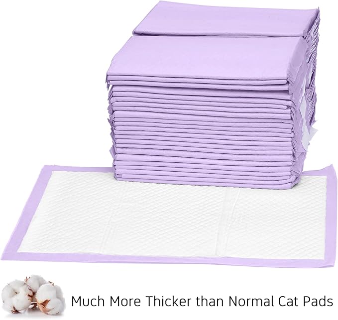 CROCI Cat Pads 16.9 x 11.4 in, Litter Pads for Tidy Cats Breeze Litter System, Pet Pads for Cats Super Absorbent up to 15 Cups, Cat Pads for Breeze System Leak-Proof, Lavender Scented(50 Counts)