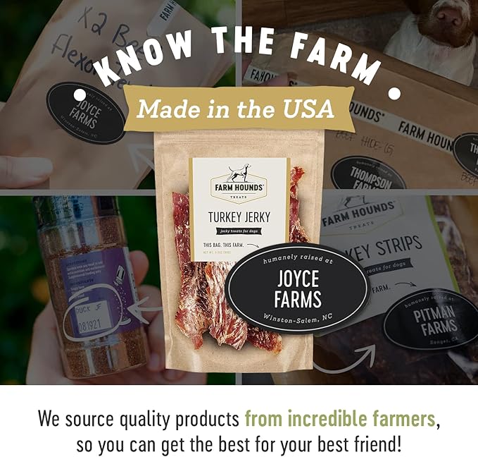 Farm Hounds - Premium Natural Turkey Jerky for Dogs - 100% Humanely Raised Turkey - Break-to-Size - Great for Training & Treats - No Added Fillers - Made in USA - 3.5 oz - 2 Pack